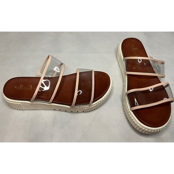 Altar'd State Women Vanne Clear Transparent Straps Sandals Slip on White 7.5 M - Picture 2 of 5